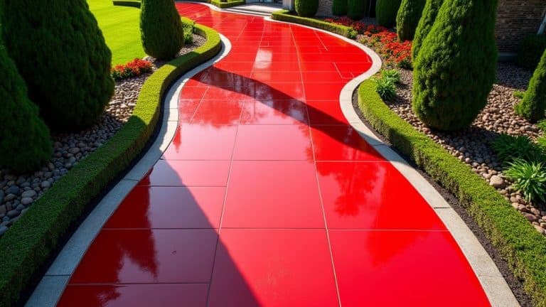 bold red resin driveway ideas