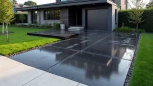 modern black resin driveway