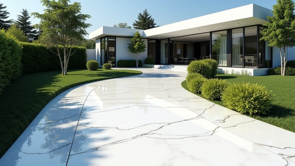 modern white resin driveways