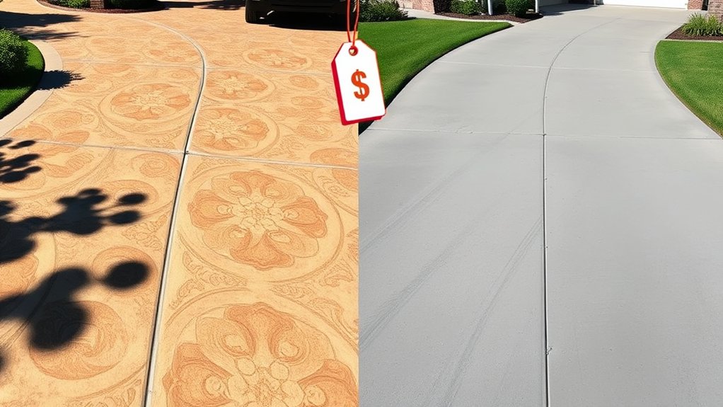 cost comparison stamped vs plain