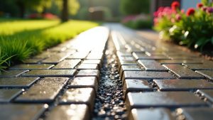 prevent driveway water pooling