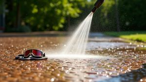 pressure wash resin driveway