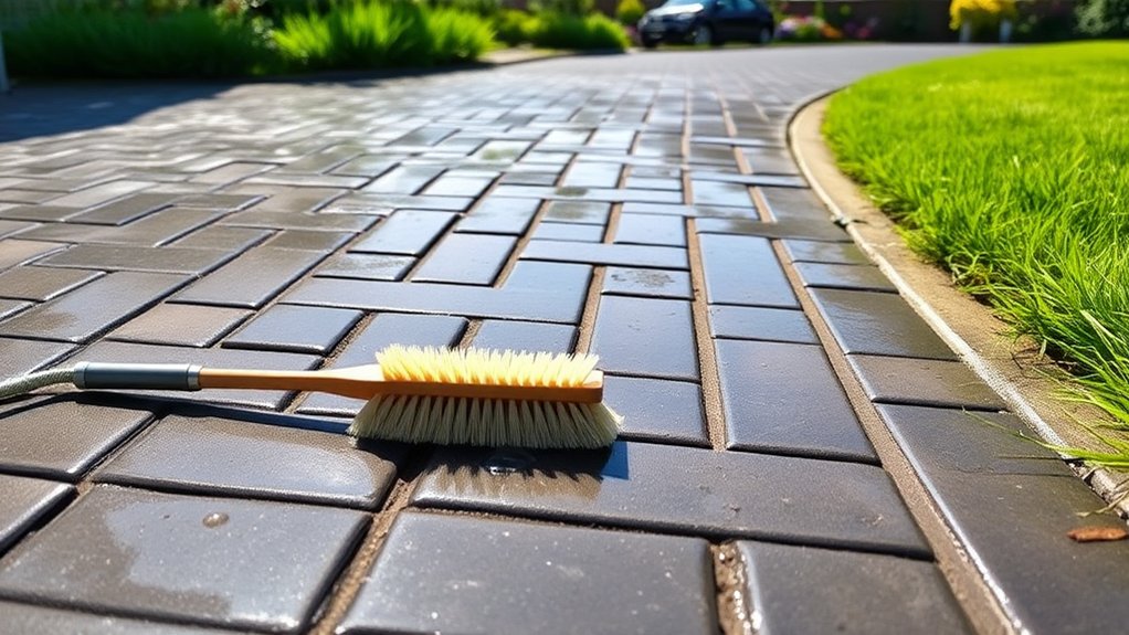 sealing block paving driveway