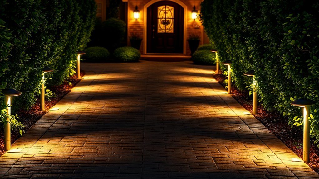 strategic ambient driveway lighting