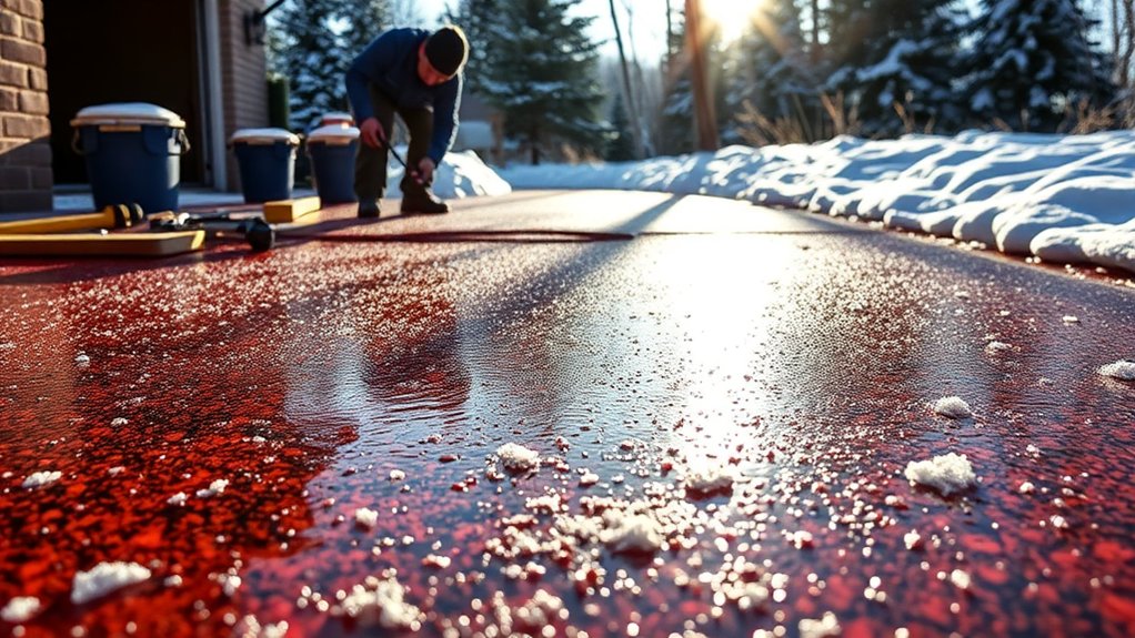 winter resin driveway installation