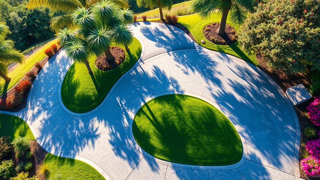curved and switchback driveways