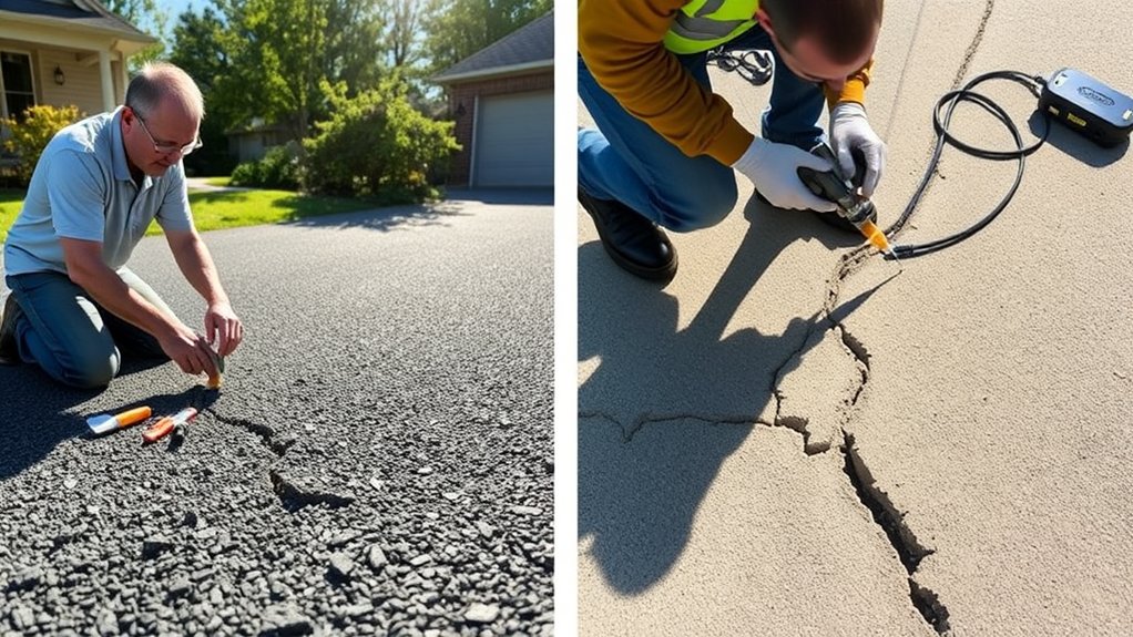 identifying driveway crack types
