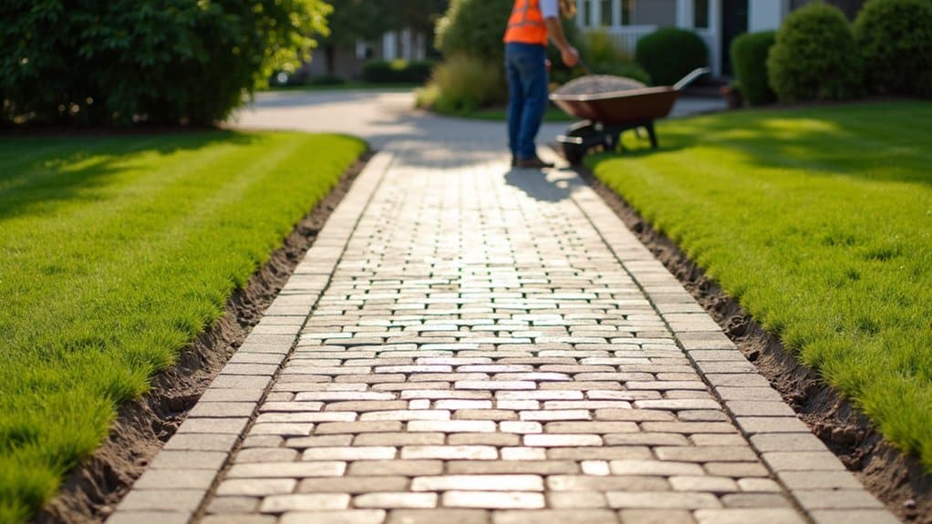 laying driveway on slope