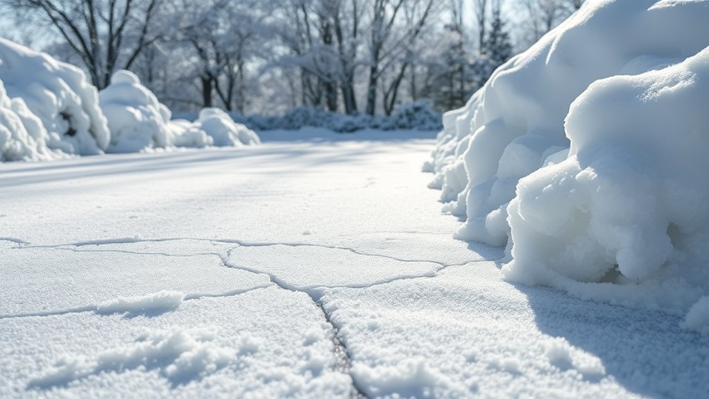 snow weight causes driveway deterioration
