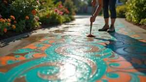 decorative concrete driveway patterns