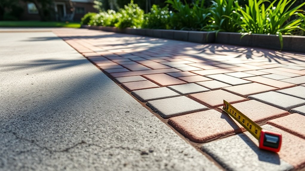 pavers installed over concrete