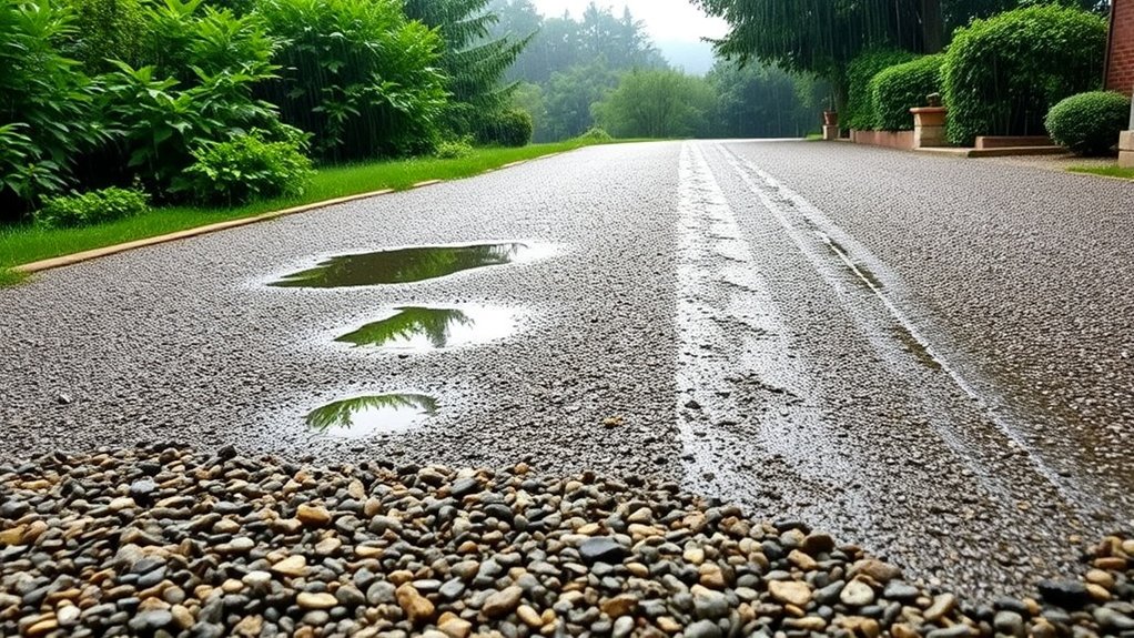 rainfall affects gravel depth