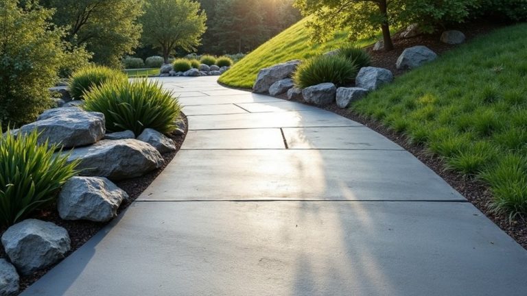 sloped concrete driveway installation