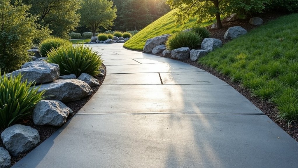 sloped concrete driveway installation