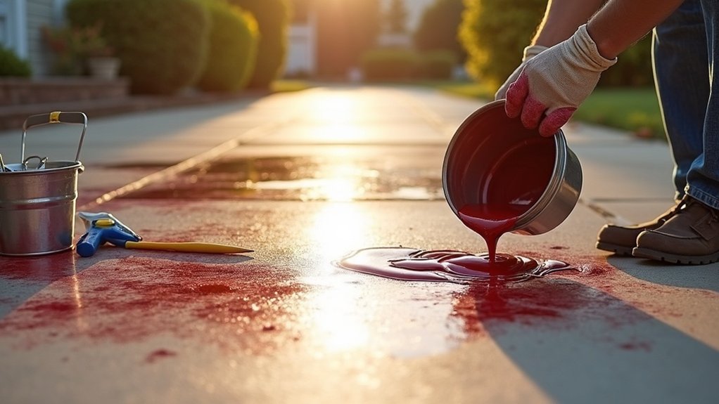 staining concrete driveway process