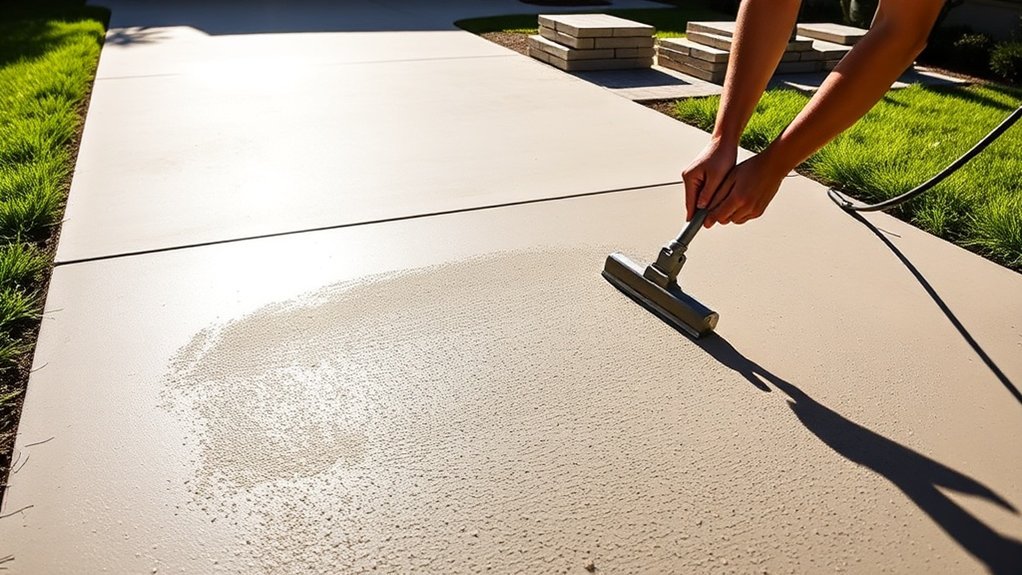 driveway installation final touches