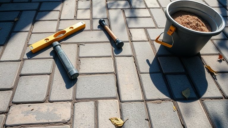 leveling sinking block paving