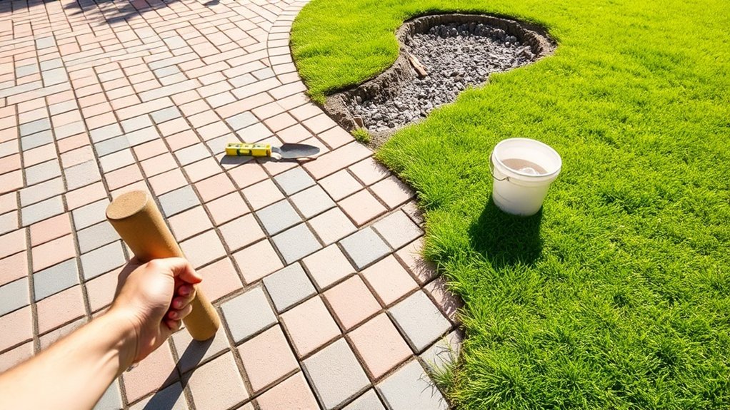 reinstall pavers with alignment