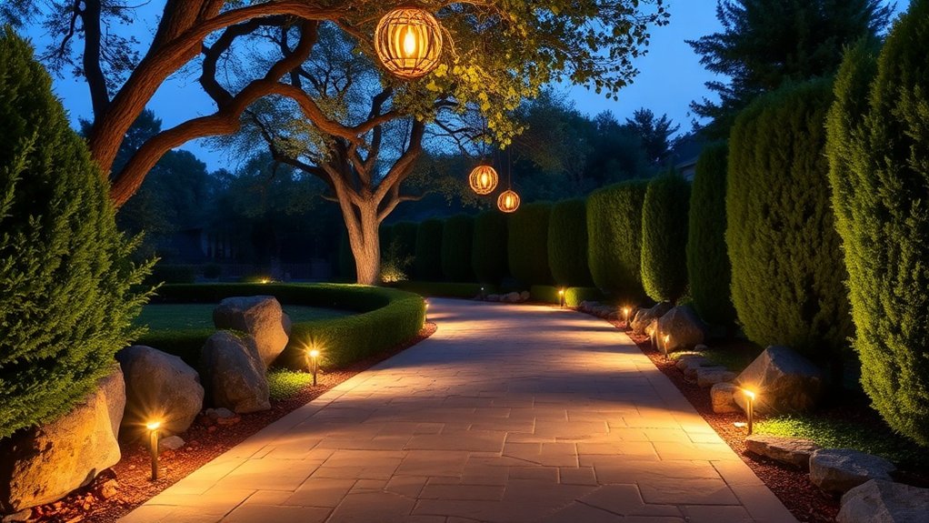 driveway lighting landscape integration