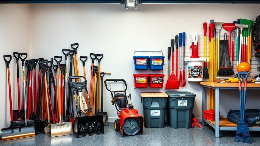 organise driveway maintenance tools