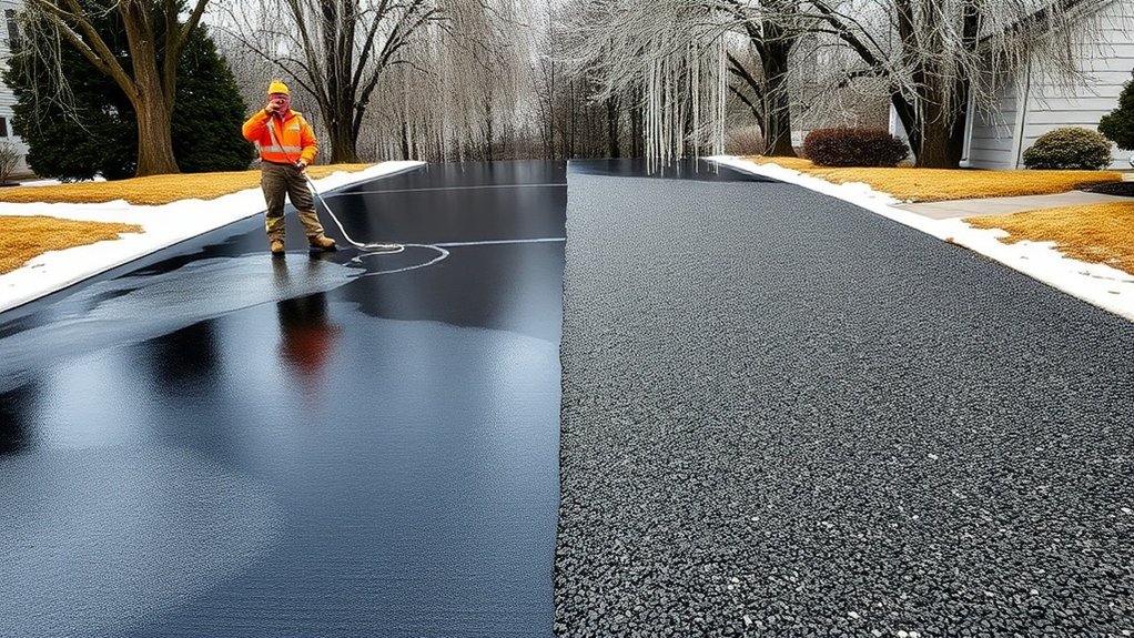 sealing driveway in winter
