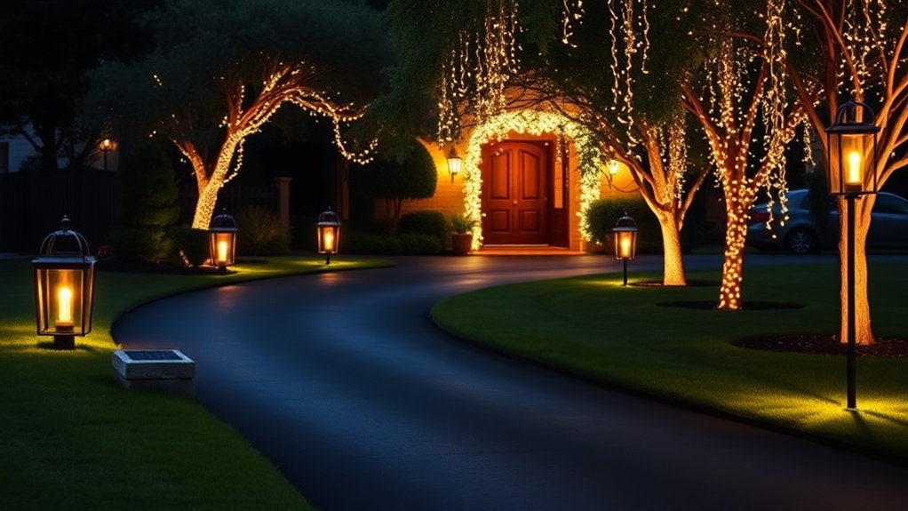 welcoming driveway aesthetic lighting