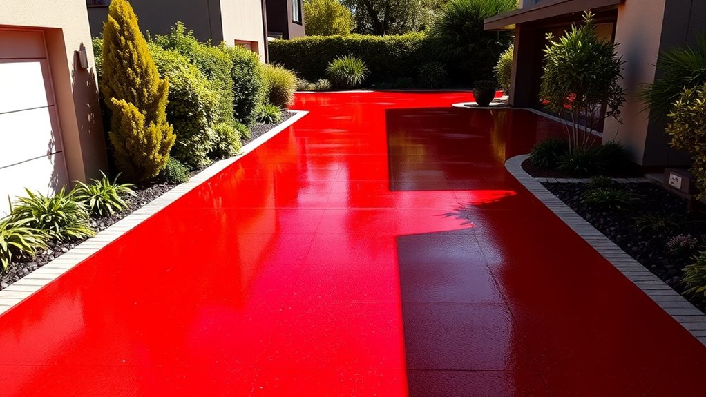 bold red driveway options