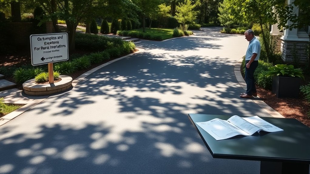 driveway installation planning exemptions