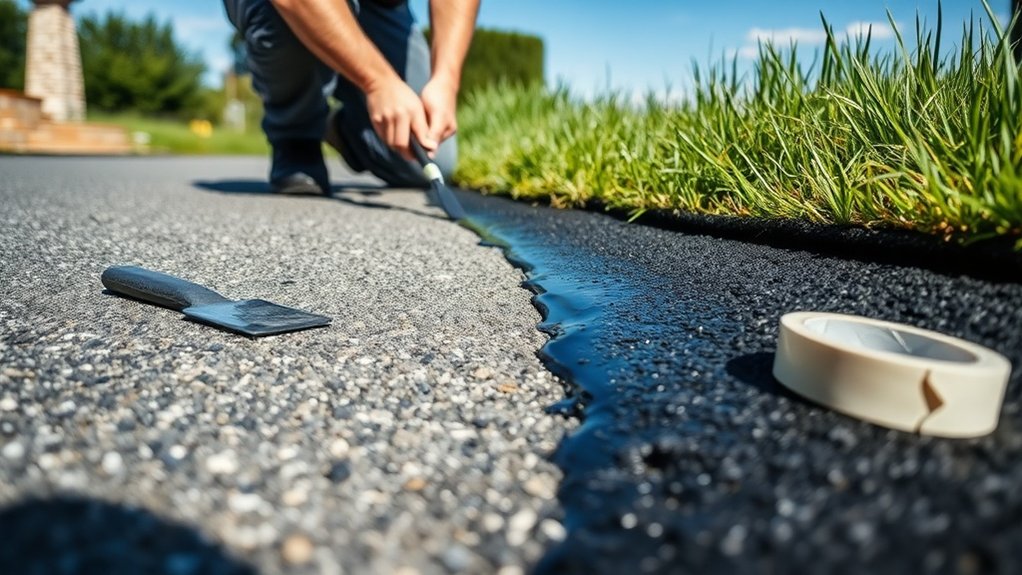 patch driveway cracks effectively