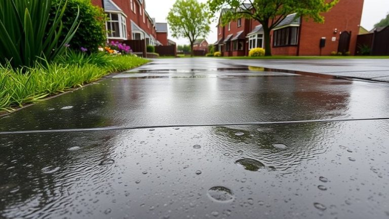 resin driveways and rain