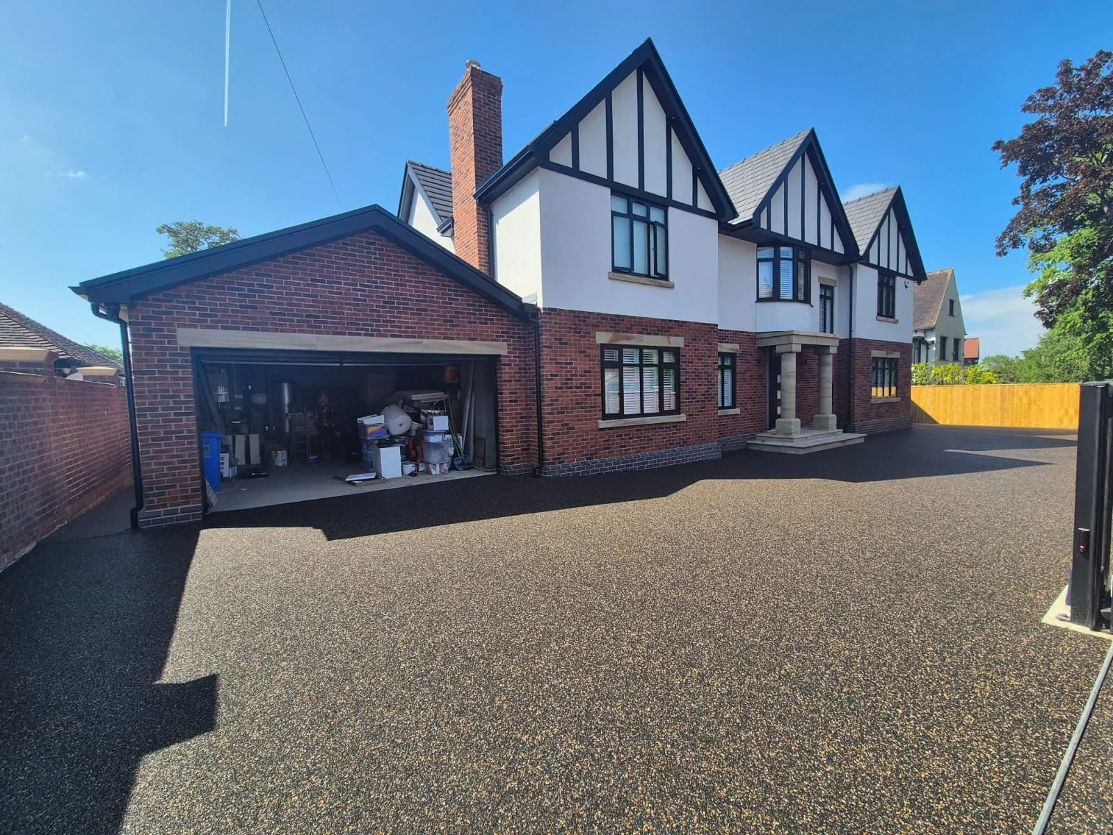 Bronze resin driveway at Tudor style home, Manchester