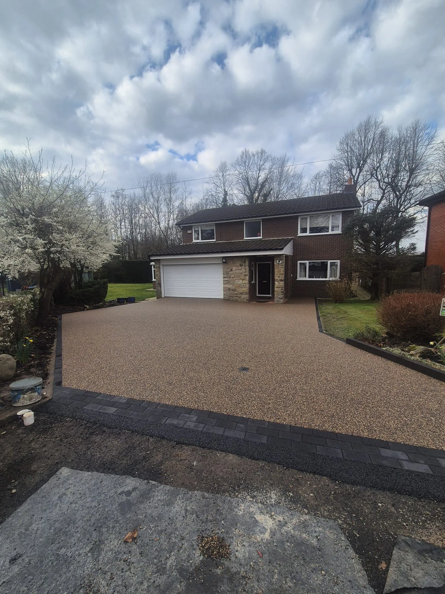 Resin bound driveway installation, Manchester