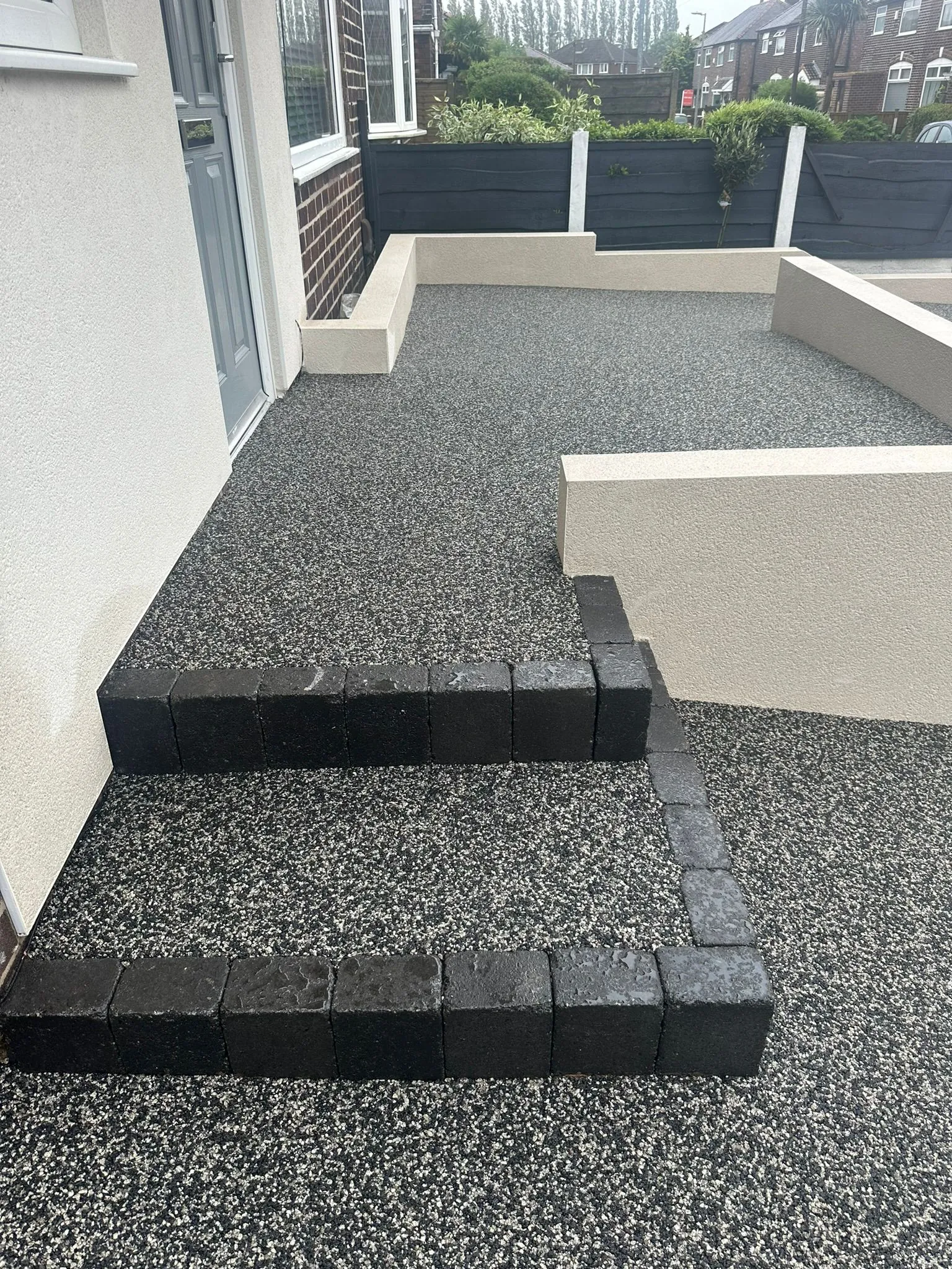 Resin driveway with block paved steps, Manchester