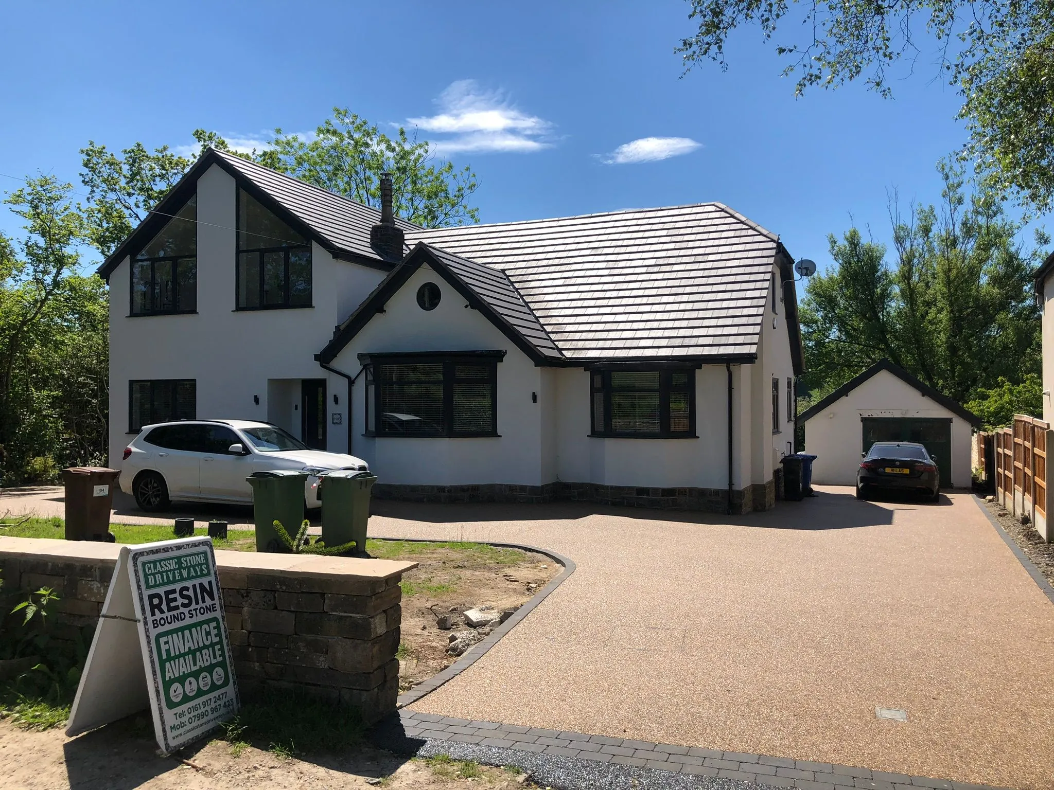 Copper resin bound driveway at new build Tudor style home